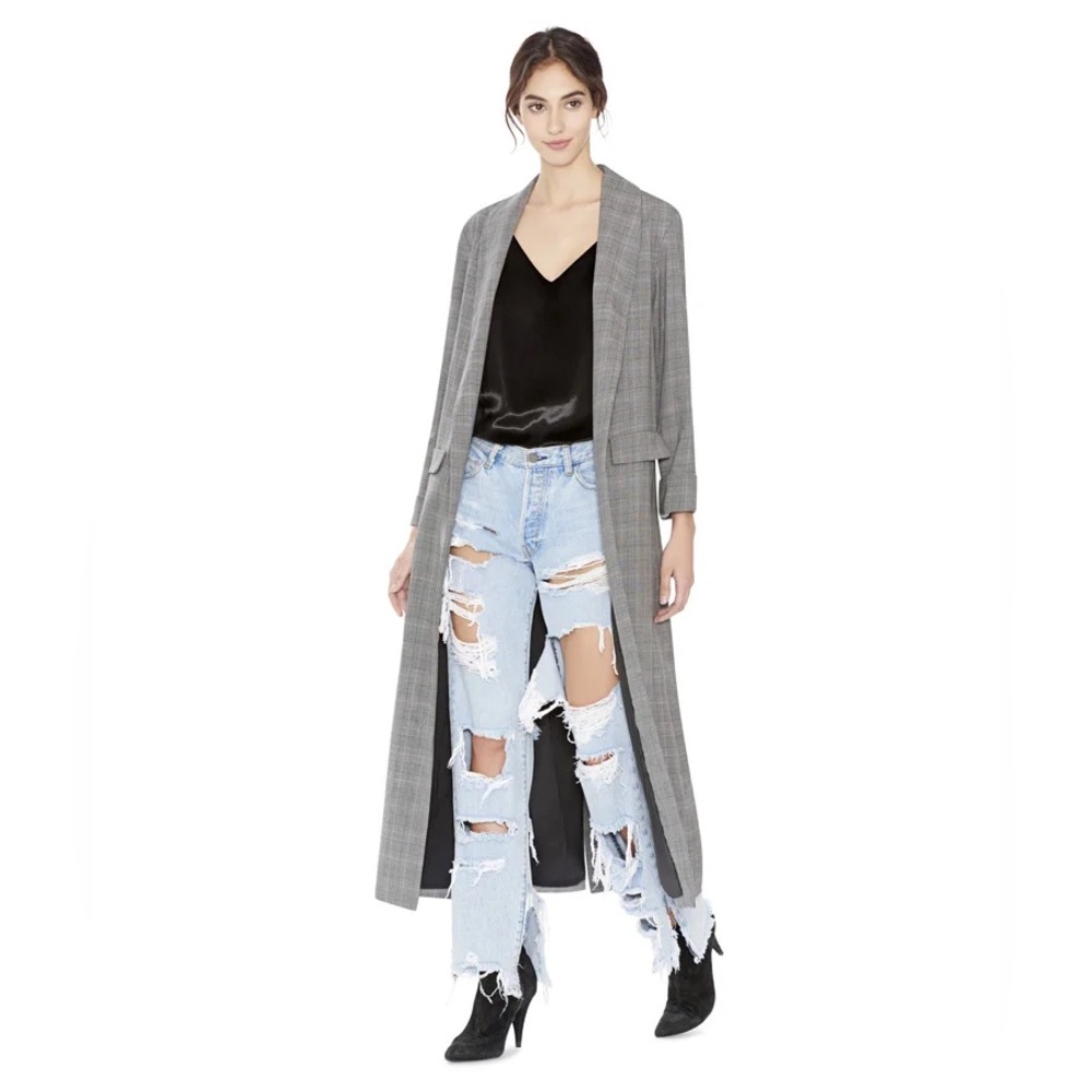 Alice + Olivia Gray Plaid Blazer Coat